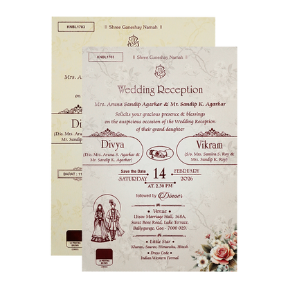 Lavender Floral Wedding Card-KNBL1703