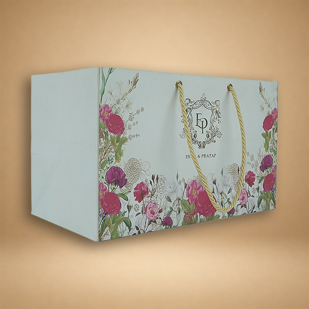 White Premium Rose Floral Luxury Invitation Box - KNLW202536