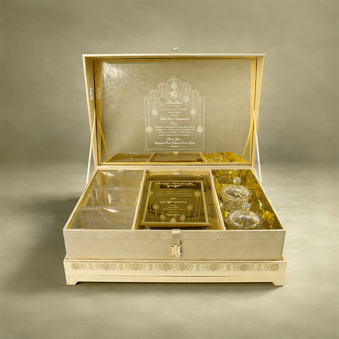 Gold Premium Lase-Cut Luxury Invitation Box-KNLW20247