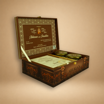 Brown Royal Bride Groom Luxury Box Invitation - KSBMD040