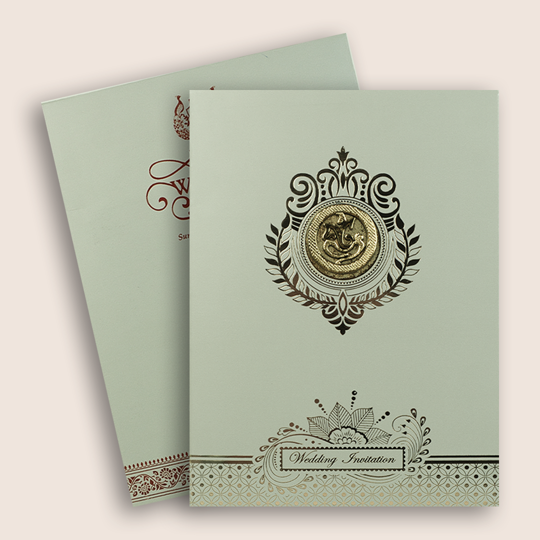 Grey Floral Wedding Invitation - KNRR7073G