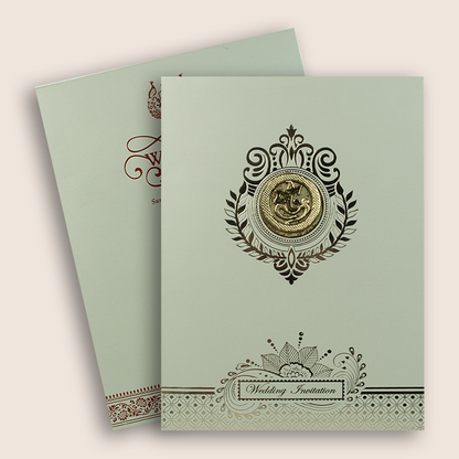 Grey Floral Wedding Invitation - KNRR7073G