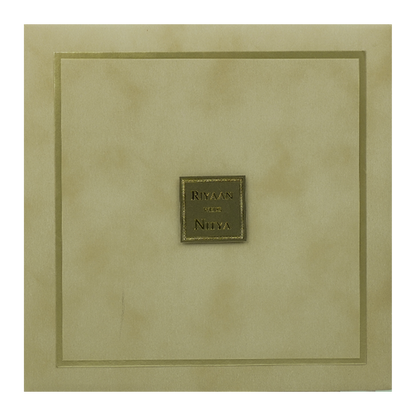 Beige Padded Classic Wedding Card - KRC31500