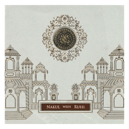 White Palace Ganesha Wedding card-KRE28520