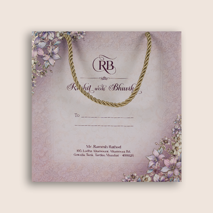 Lavender Floral Arch Royal Wedding Invitation Box - KSI33260