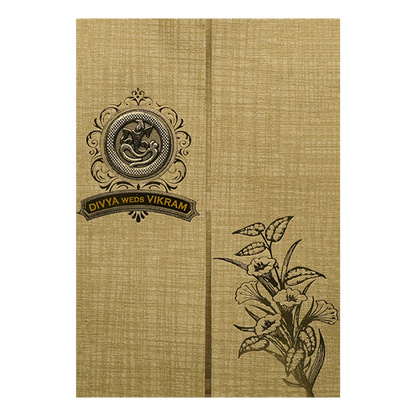 Gold Door Style Floral Wedding Card-KNCM47BR