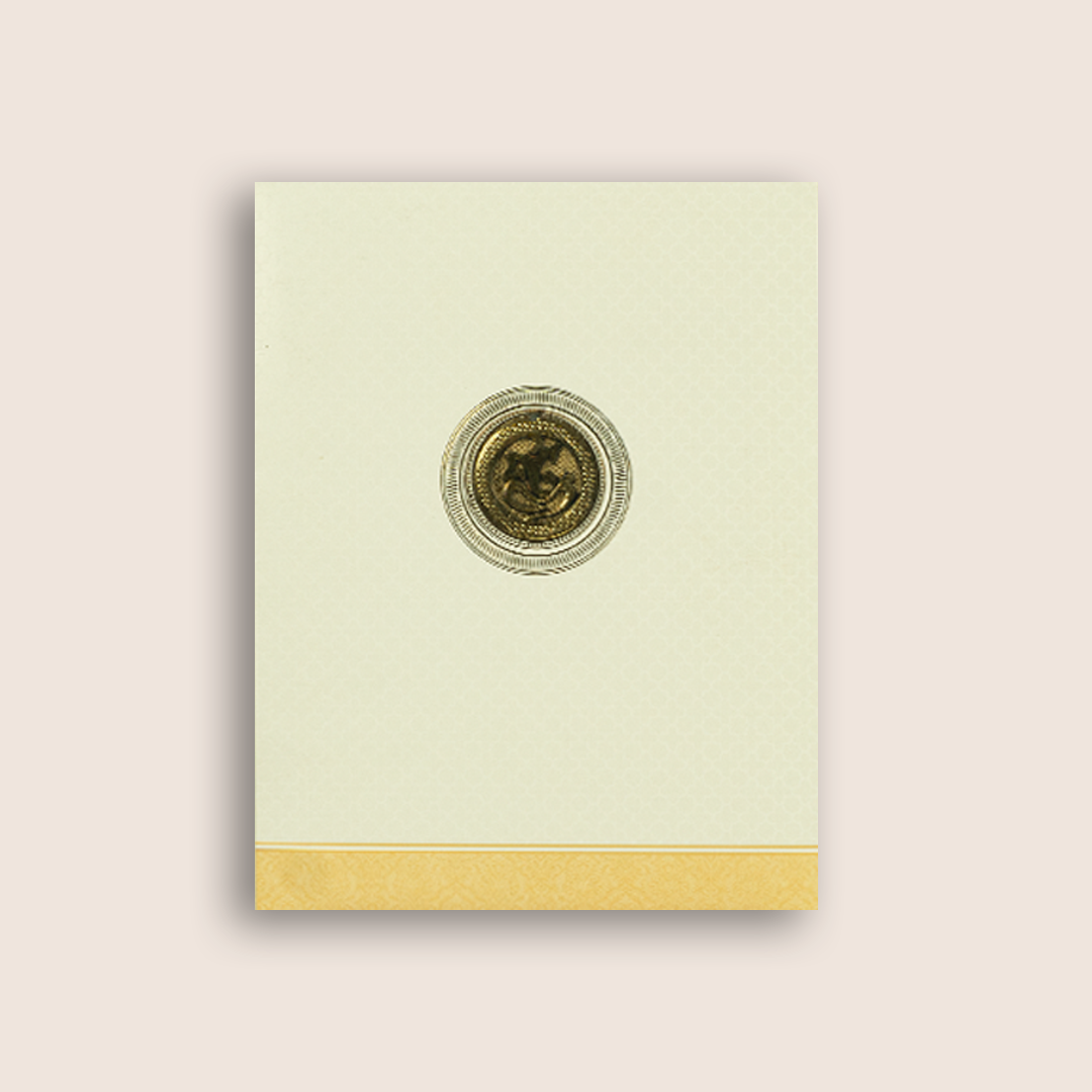 Yellow and White Mandala Wedding Card - KNK7080O