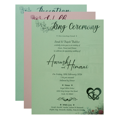 Blue Krishna Radha Padded Wedding Card-KSH72390