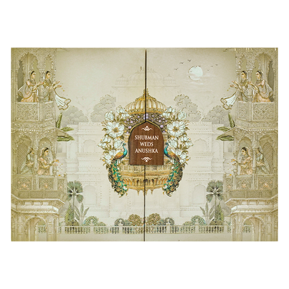 Royal Cream Ivory Padded Wedding Card-KRB09240