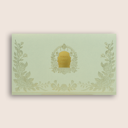 Grey Embossed Floral Invitation Card - KPR07560
