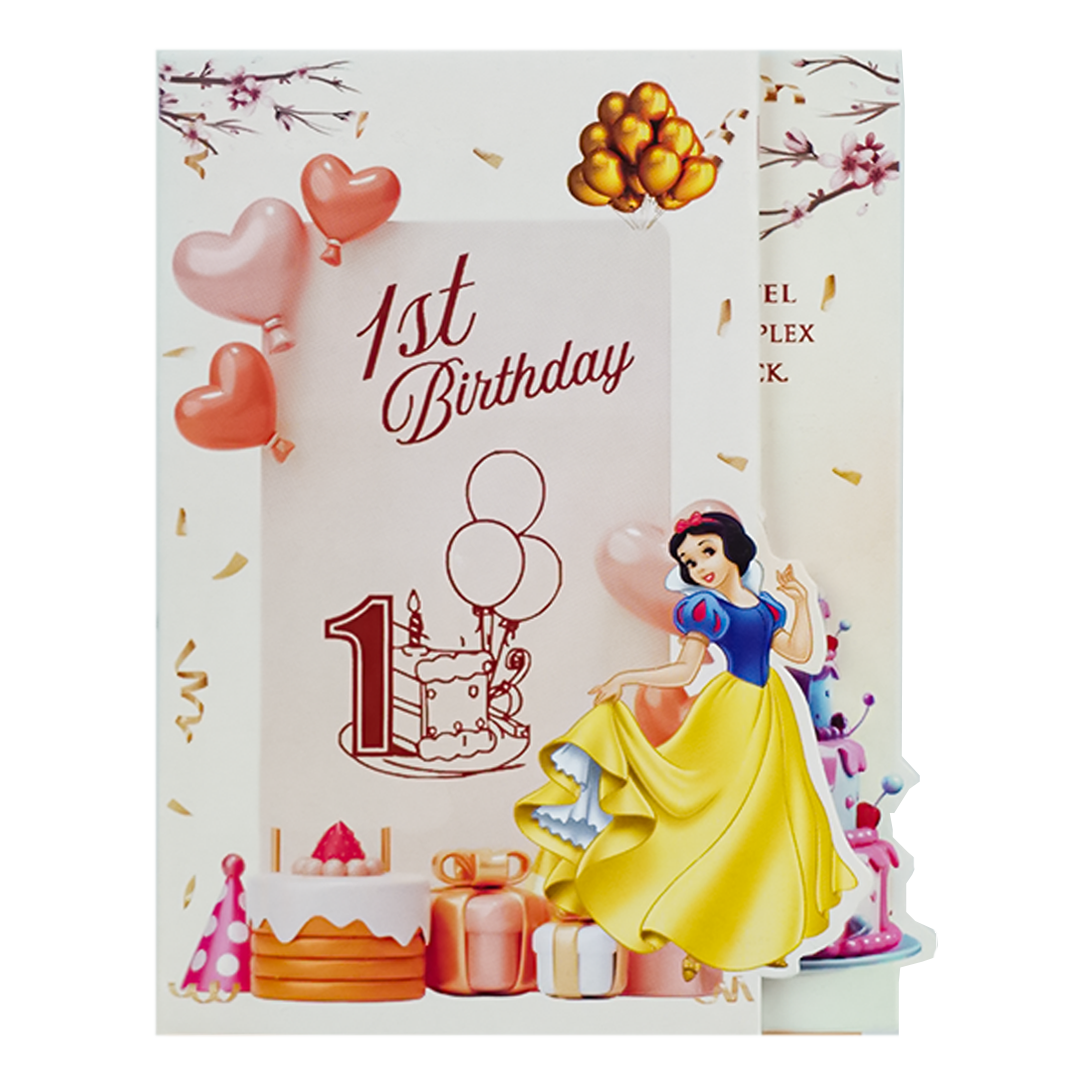 Cream Snow White Birthday Card-KNKRL118