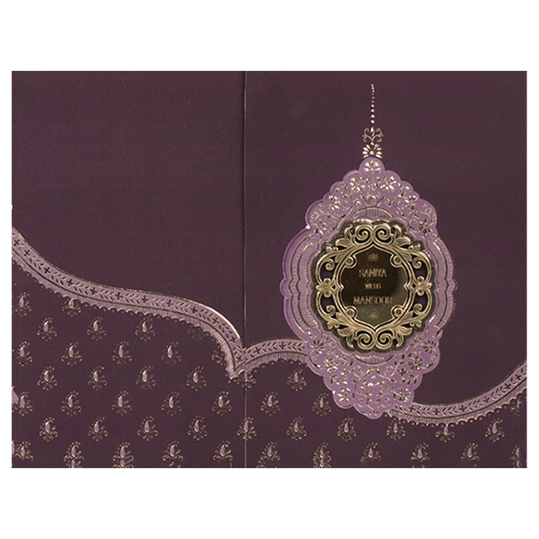 Purple Gold Floral Wedding Card-KSI65110