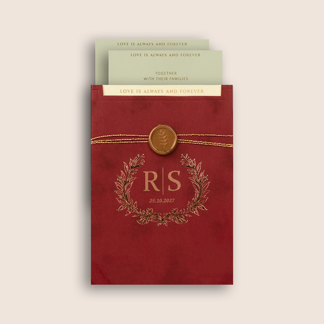 Red Elegant Floral Invitation Card - KJP25210