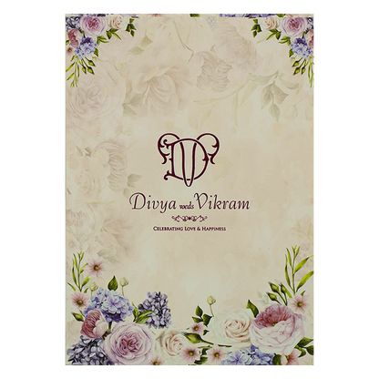 Pink Rose Floral Wedding Card-KNPP683P