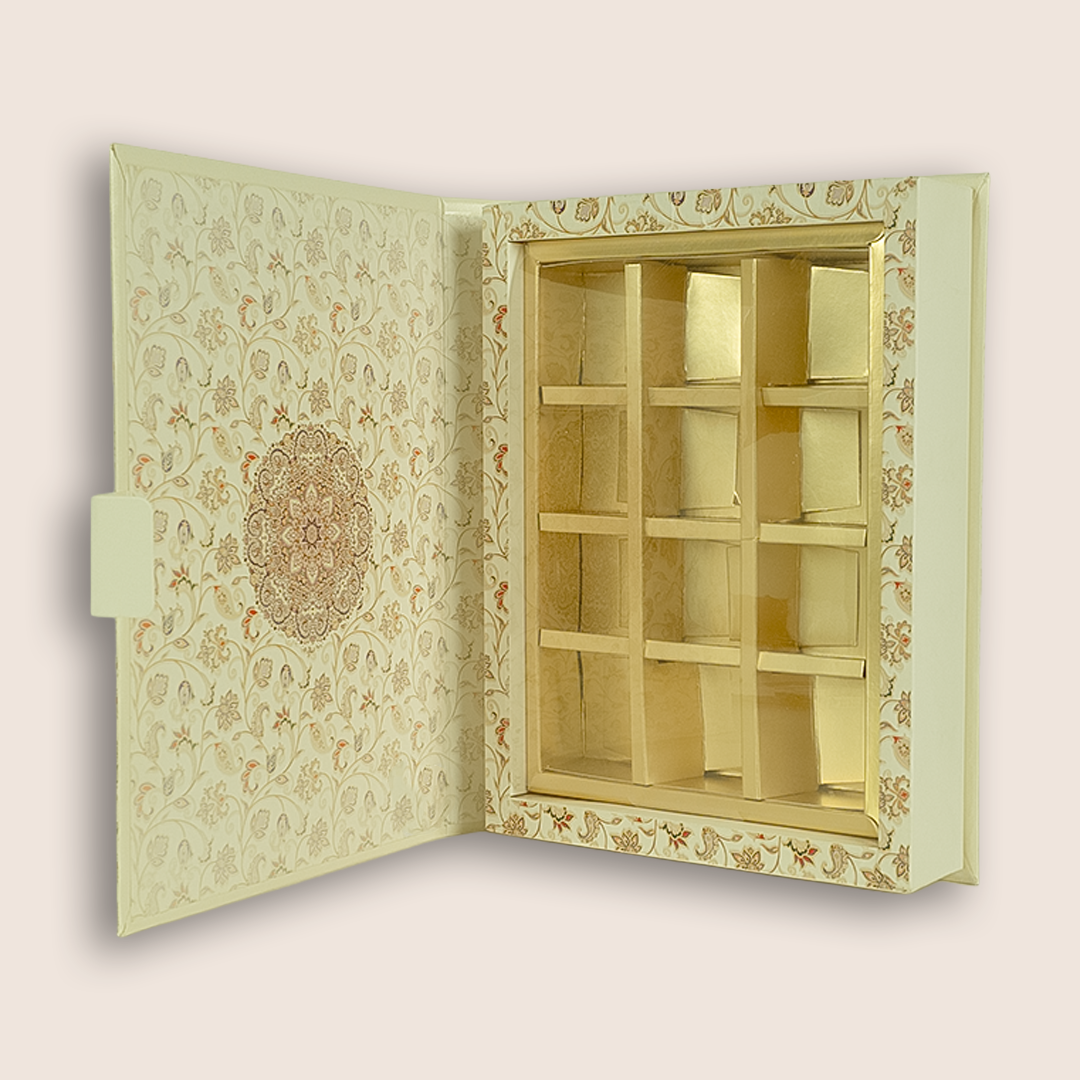Cream Premium Floral Bag Style Wedding Card - KAA05900