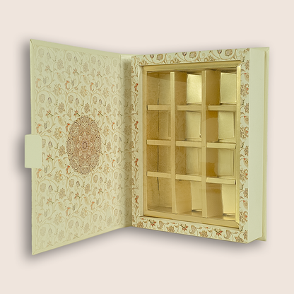 Cream Premium Floral Bag Style Wedding Card - KAA05900
