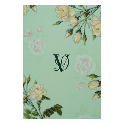 Green Rose Floral Wedding Card-KNPP682G