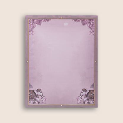 Purple Lord Ganesha Temple Floral Wedding Card  - KNKJ1166