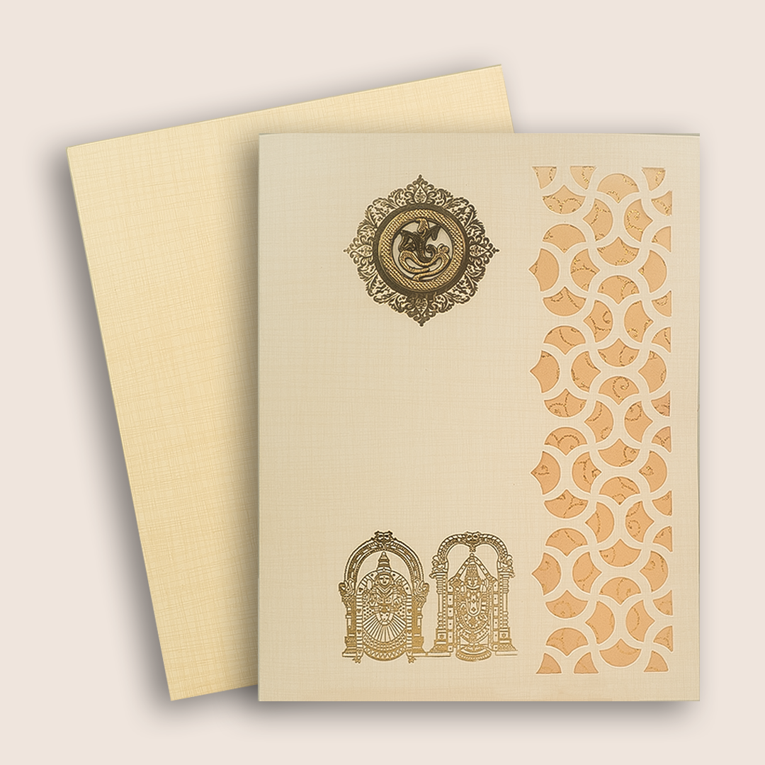 Laser Cut Balaji Padmavathi Invitation Card - KNK5101S