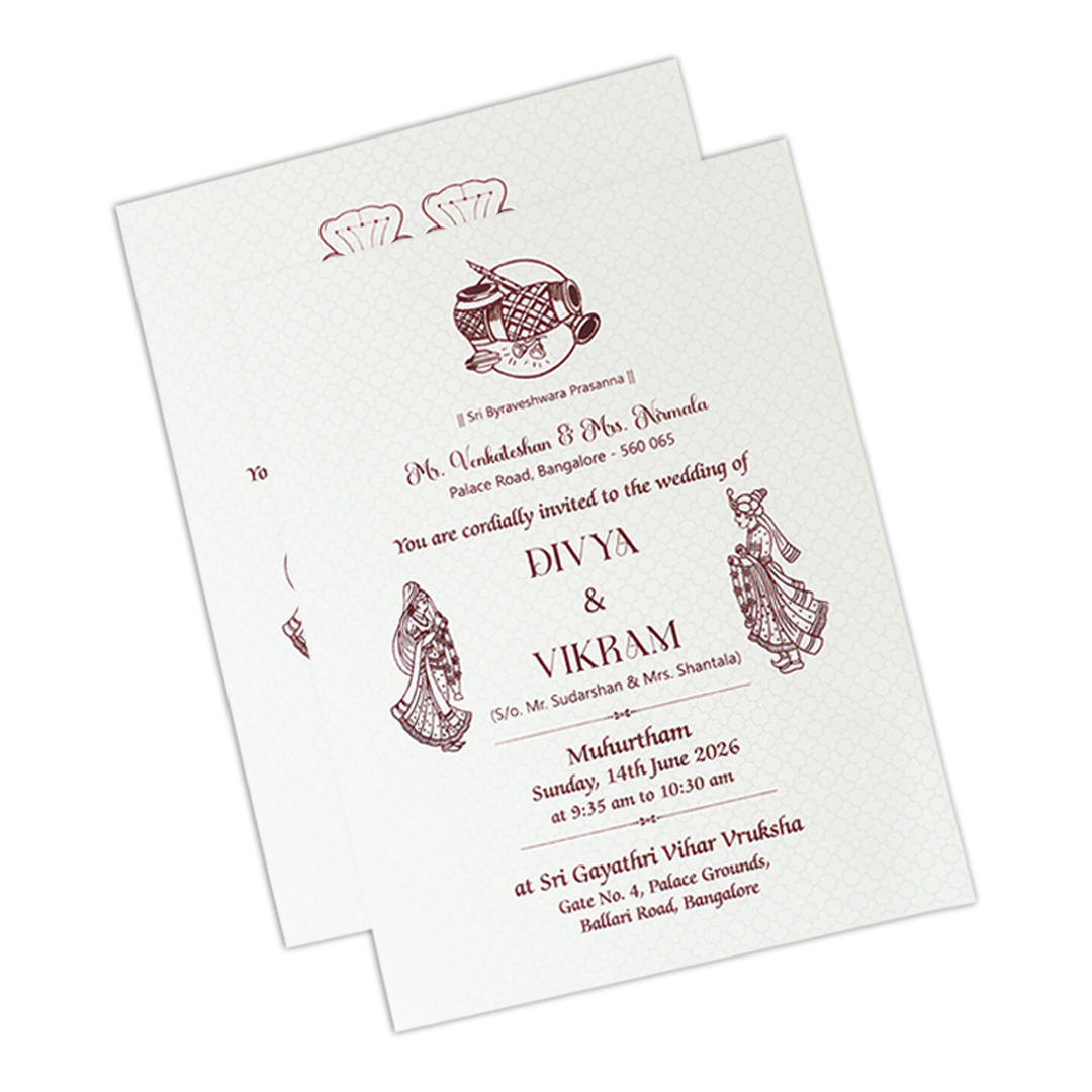 Green Embossed Procession Padded Wedding Card-KNMS9309