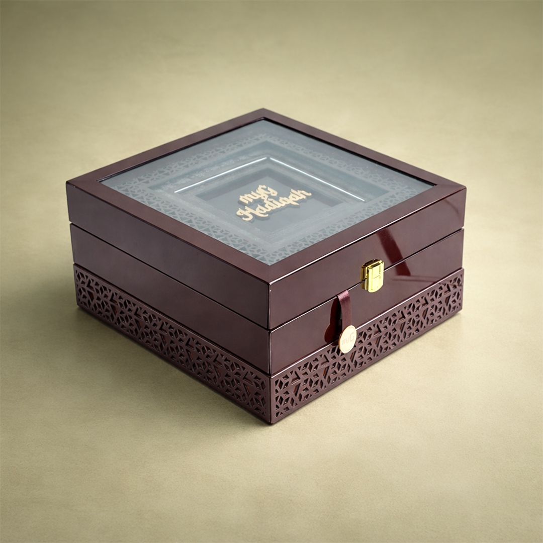 Brown Premium Laser-Cut Luxury Invitation Box-KNLW202565