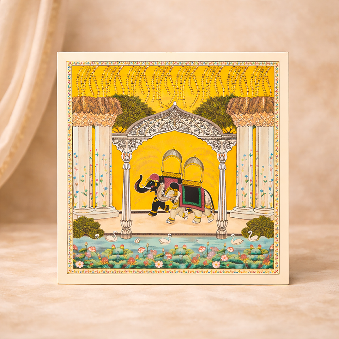 Yellow Elephant Themed Luxury Sweet Jar Box-KBX10102