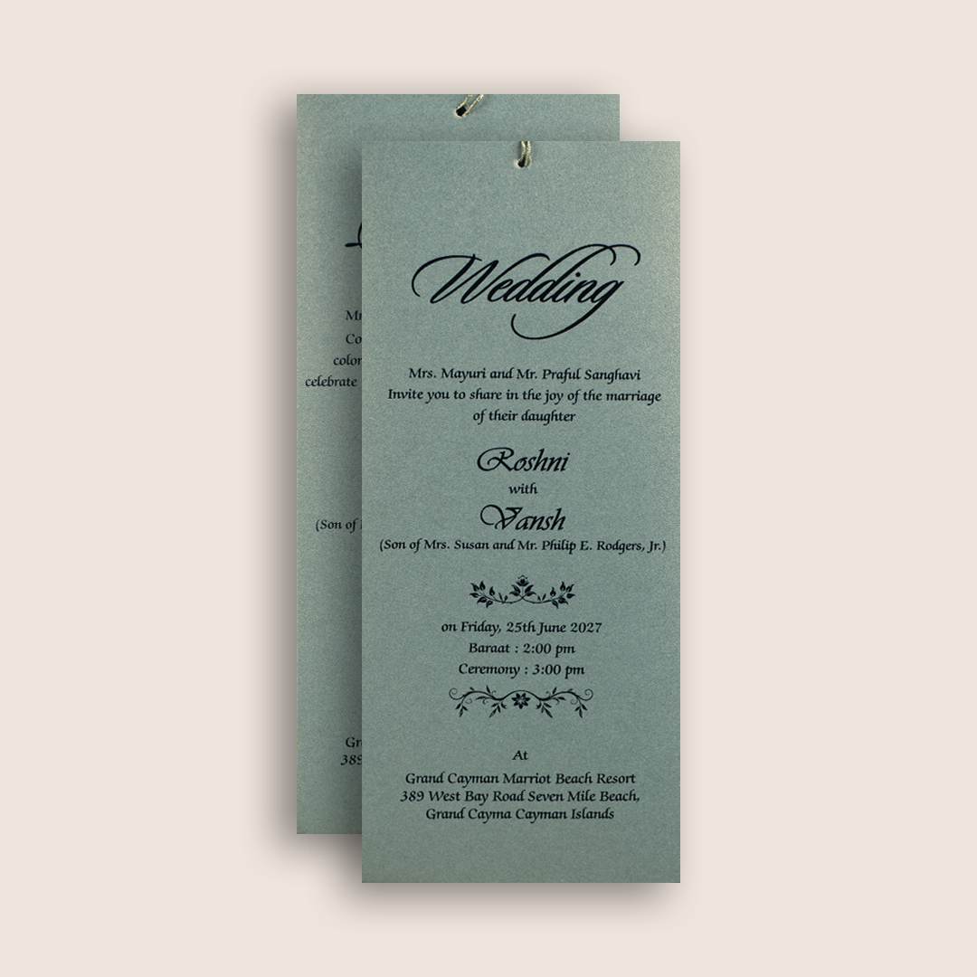 Blue Handmade Paper Invitation Card - KPR07470