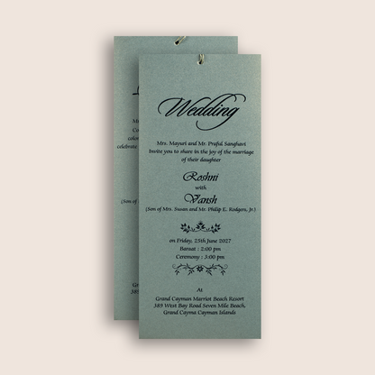 Blue Handmade Paper Invitation Card - KPR07470