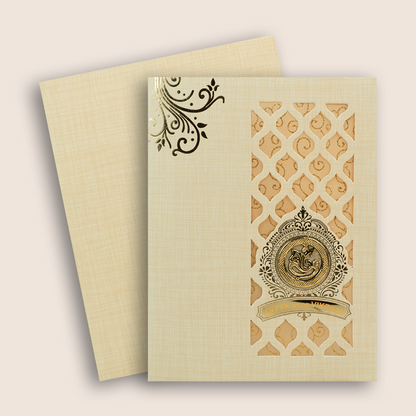 Sandal Laser-Cut Simple Wedding Card - KNK7030S