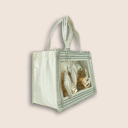 Silver Festive Premium Gift Hamper Bag - KLGH0190