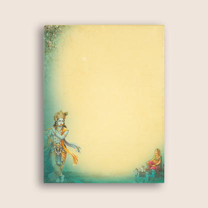 Blue Radha Krishna Premium Wedding Card - KAA05020