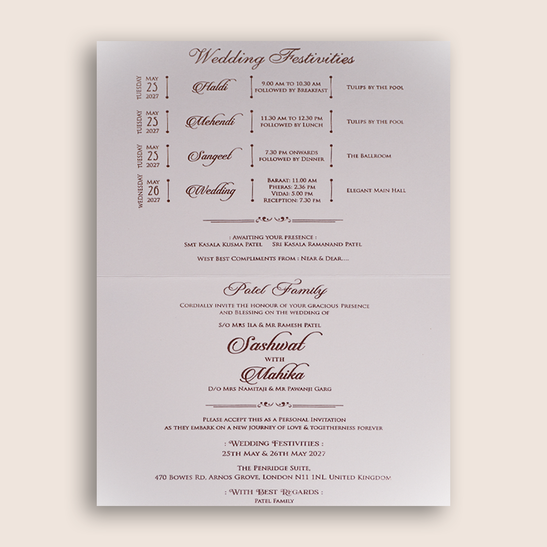 White Royal Elephant Mandap Wedding Invitation Card - KRE29440