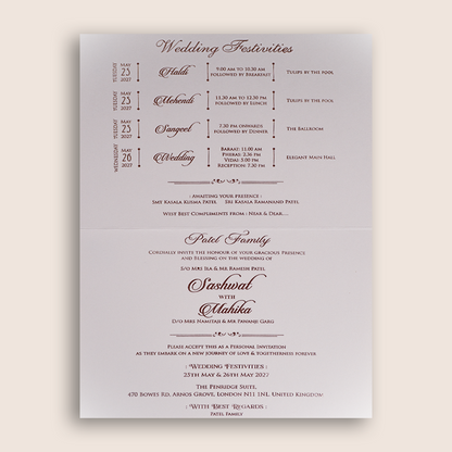 White Royal Elephant Mandap Wedding Invitation Card - KRE29440
