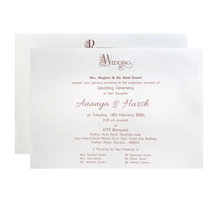 Luxury Grey &amp; Gold Padded Wedding Invitation Card - KMMWD1149