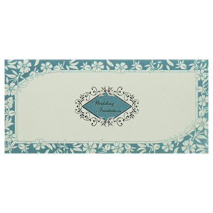 Blue White Floral Wedding Card-KNK2861