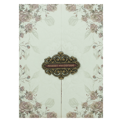 Vintage Green Rose Wedding Card-KJTS1772