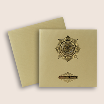 Gold Ganesha Wedding Card - KNK839MG
