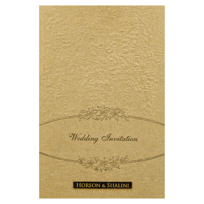 Gold Padded Floral Wedding Card-KNK2702