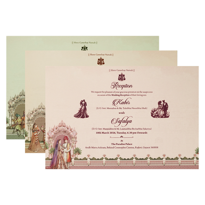 Pink Palace Elephant Padded Wedding Card-KSSC2470