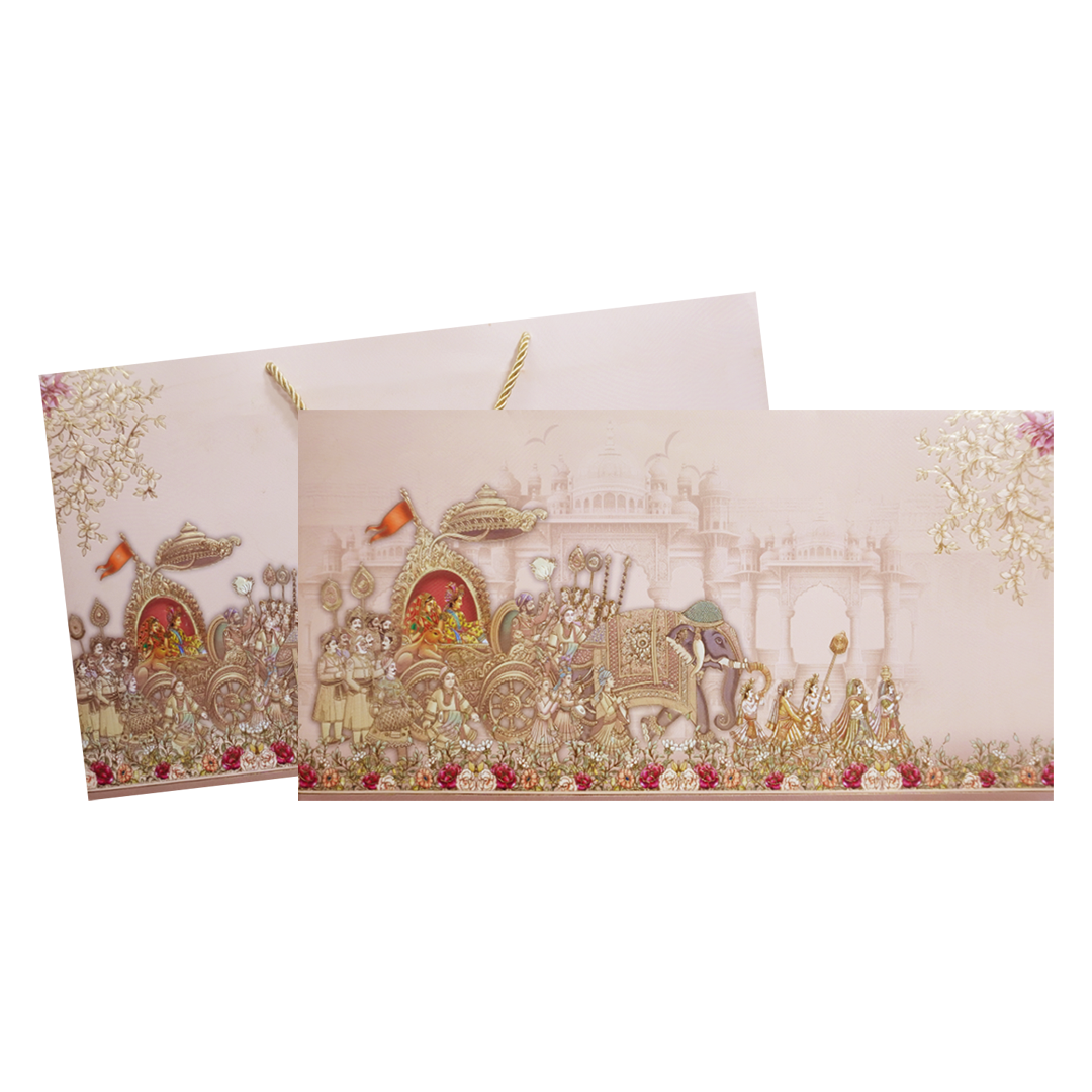 Peach Baraat Grandeur Wedding Invitation-KPR24700