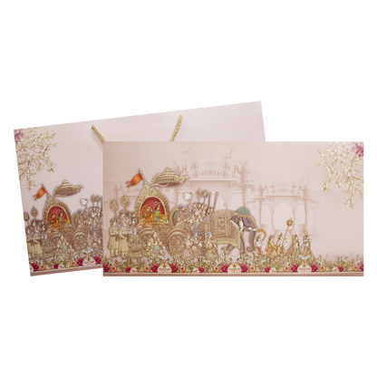 Peach Baraat Grandeur Wedding Invitation-KPR24700