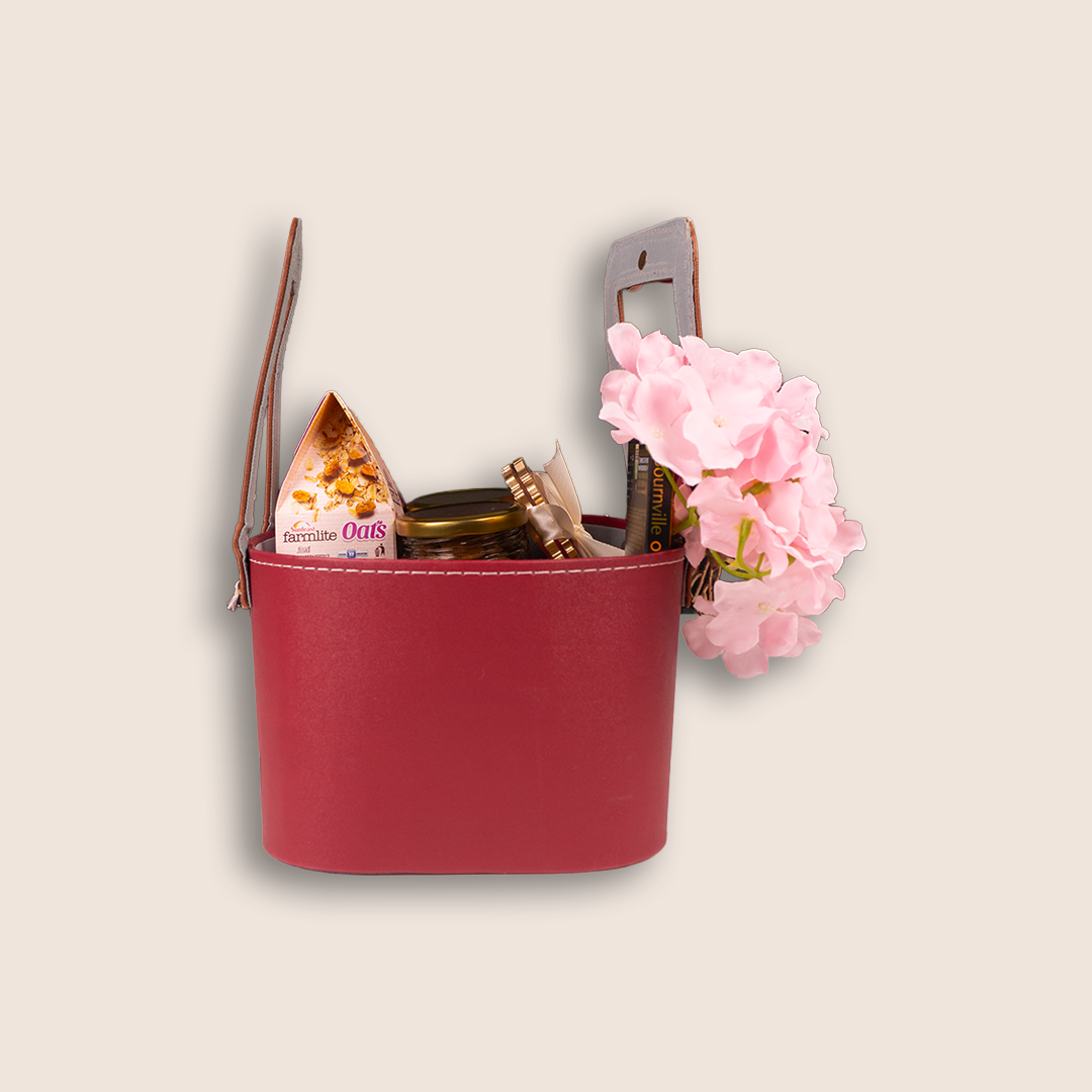 Red Elegant Floral Gift Hamper Bag - KLGH0170
