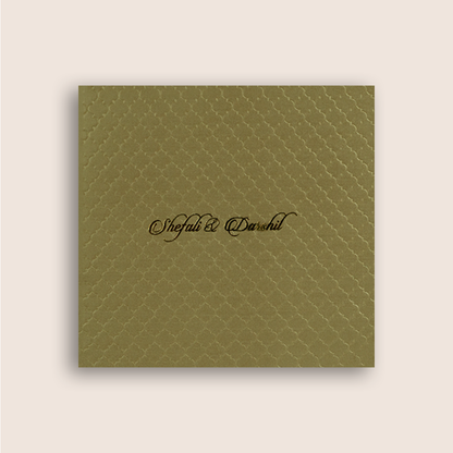 Gold Embossed Pattern Padded Invitation Card - KPR020090