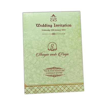 Classic Green Gatefold Wedding Card-KNKR040N