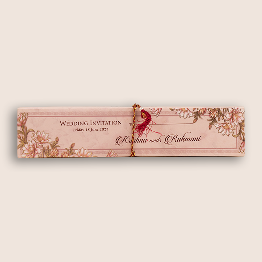 Pale Pink Floral Scroll Box Card - KJTS1909