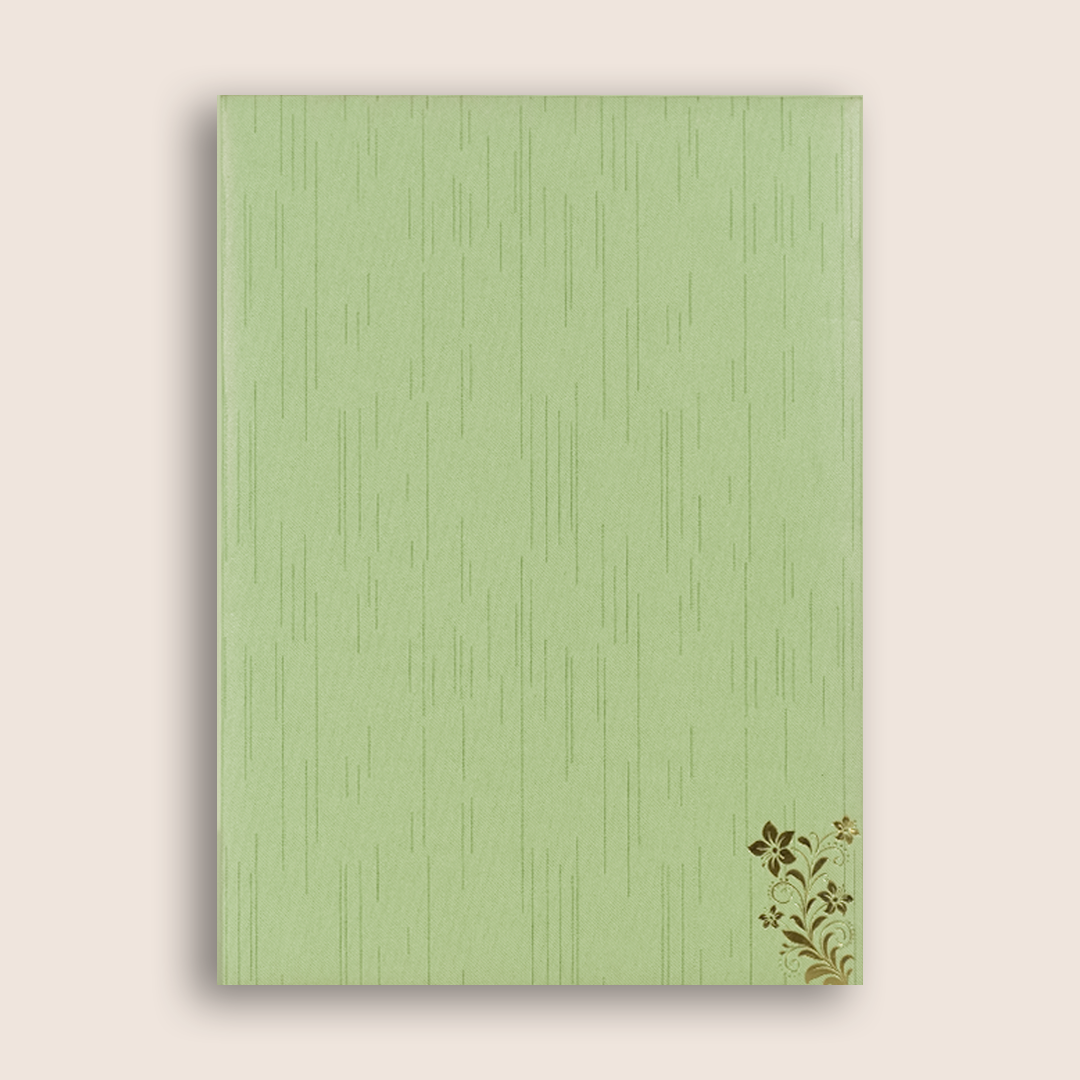 Green Gold Floral Door Style Wedding Card - KNKR049GN