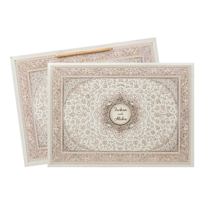 Pink Gold Mandala Bag Style Wedding Card-KSI65150