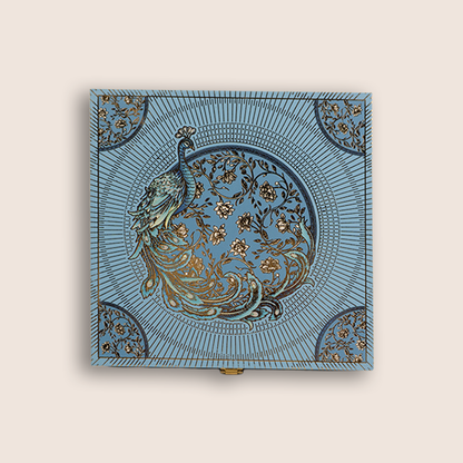 Blue Floral Peacock Luxury Sweet Jar Box - KBX27014