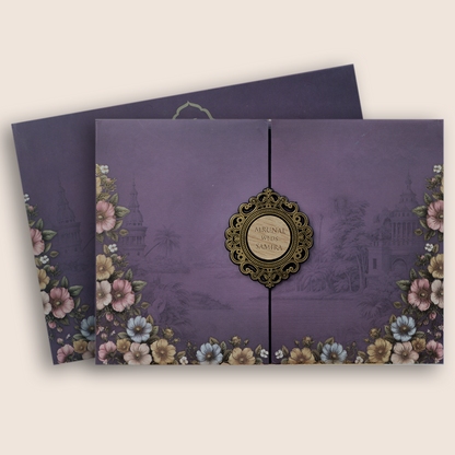 Purple Door Style Floral Wedding Card - KVN07860