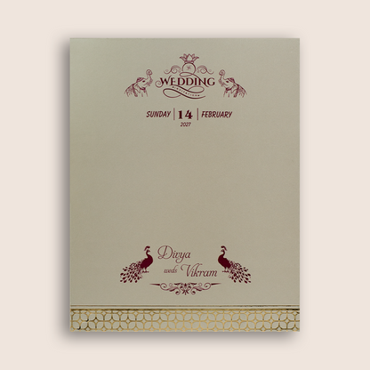 Gold Embossed Door Style Invitation Card-KNK4201B